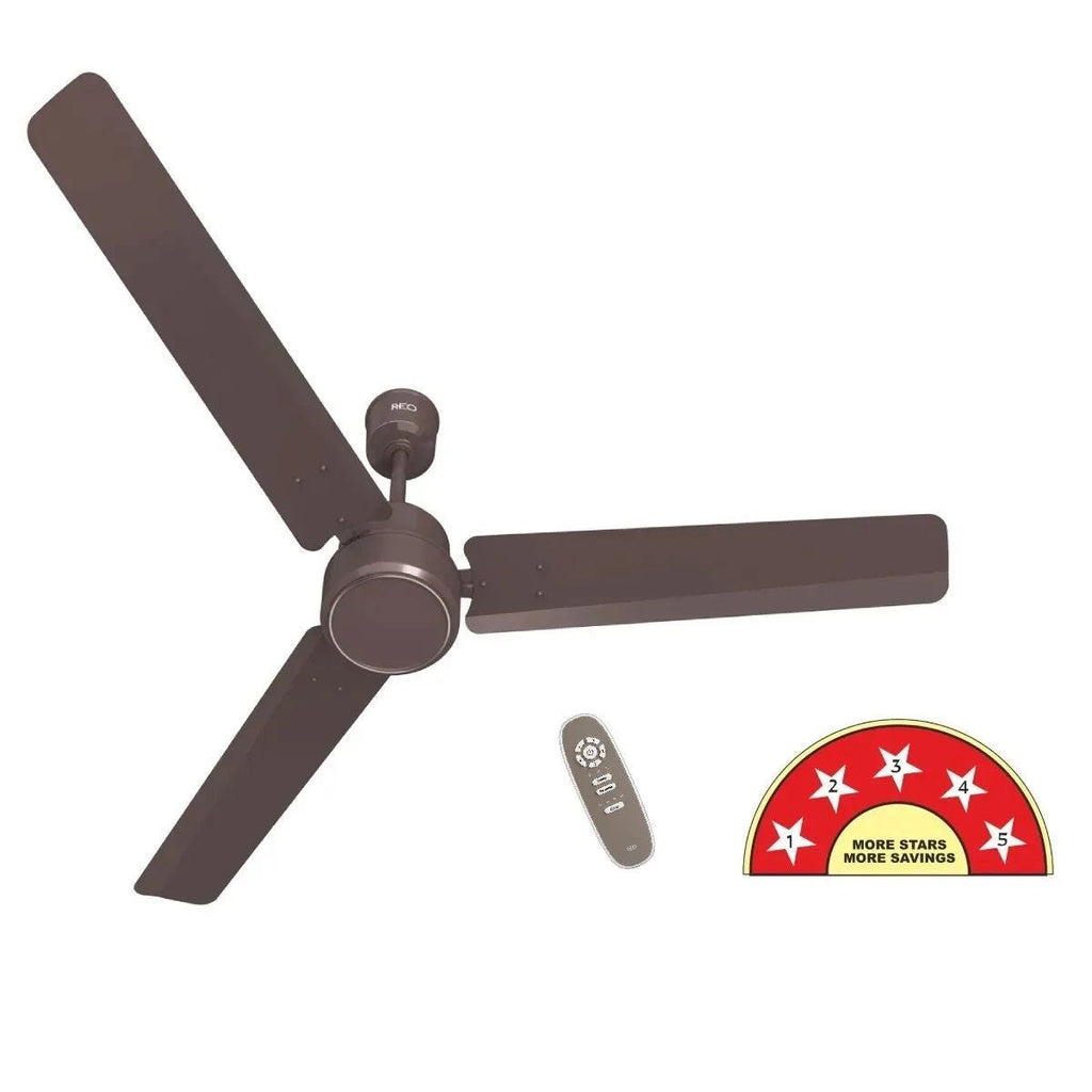 REO ENERGEX BLDC FANS 1200MM with 24 Months Warranty BLDC Motor with Remote 1200 mm Ceiling Fan (5 Star | COCOA BROWN Pack of 1)